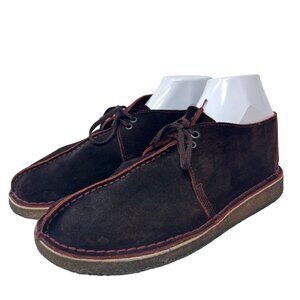 Clark’s Desert Trek Chukka Brown Red  Center Seam Suede Leather Gum Sole Size 12